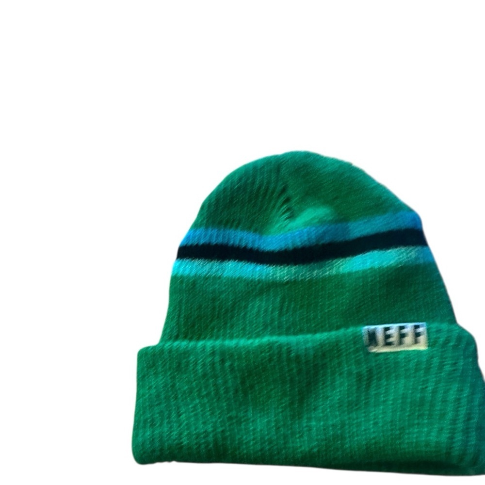 Neff Striped Green and Blue Beanie